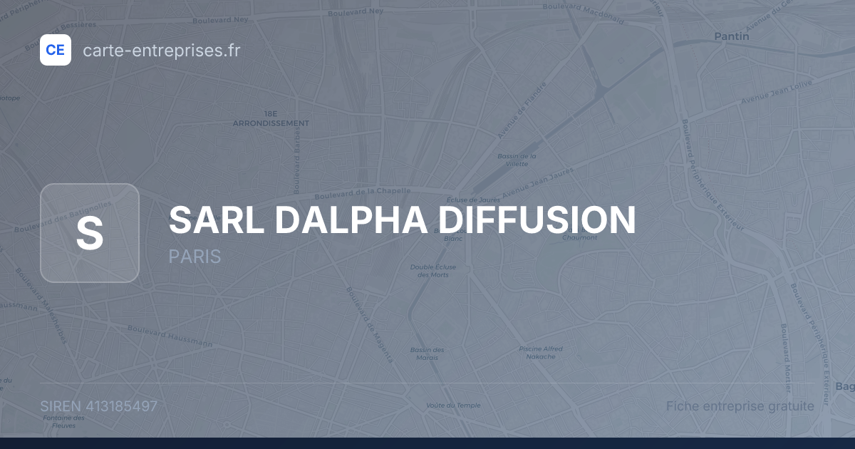 SARL DALPHA DIFFUSION — 413185497 — fiche entreprise
