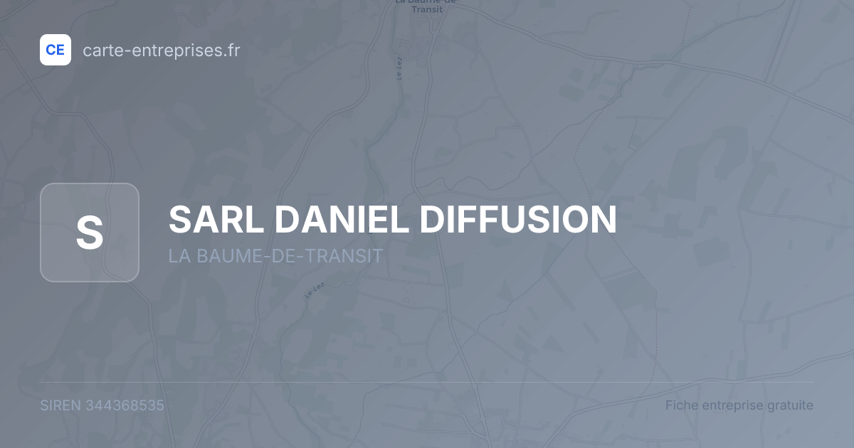 SARL DANIEL DIFFUSION — 344368535 — fiche entreprise