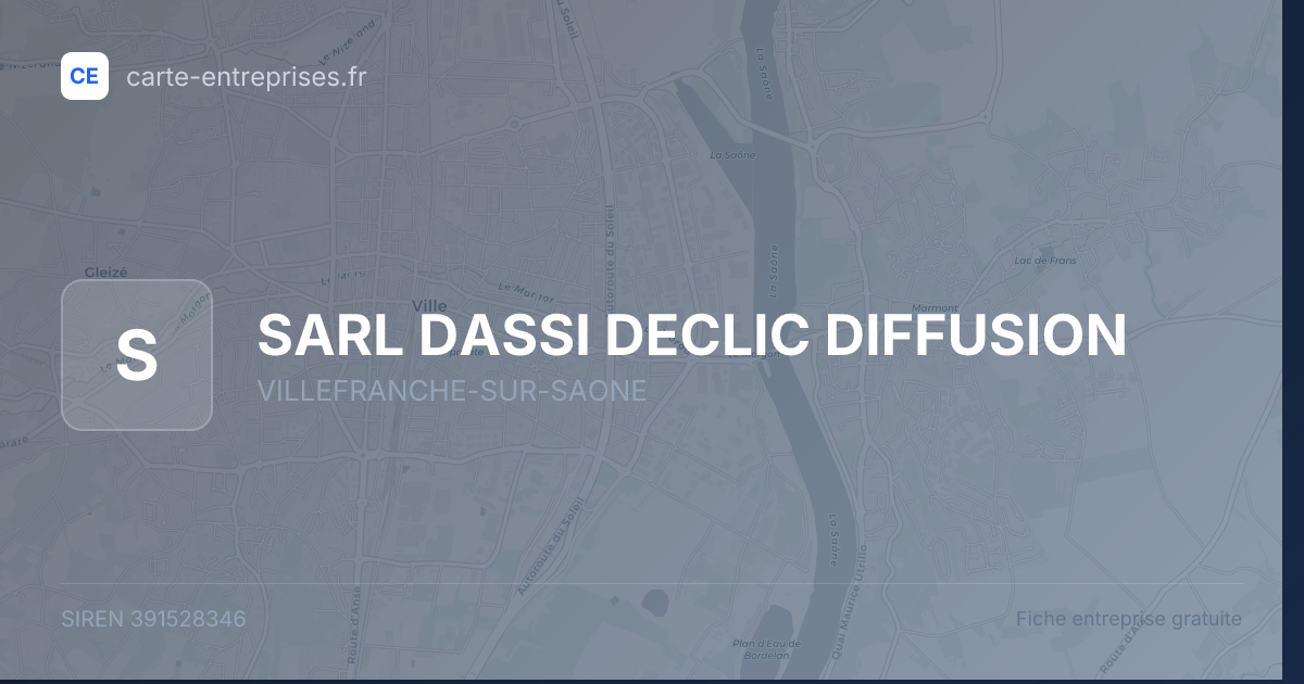 SARL DASSI DECLIC DIFFUSION — 391528346 — fiche entreprise