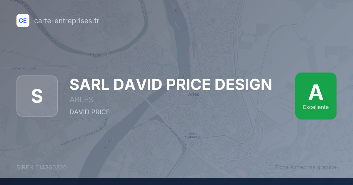 SARL DAVID PRICE DESIGN — 514360320 — fiche entreprise