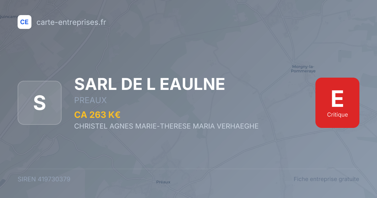 SARL DE L EAULNE — 419730379 — fiche entreprise