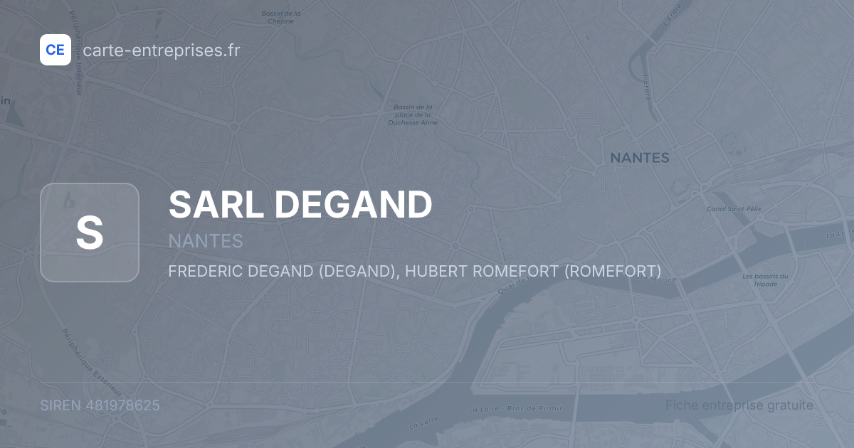 SARL DEGAND — 481978625 — fiche entreprise
