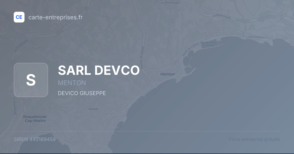 SARL DEVCO — 445189459 — fiche entreprise