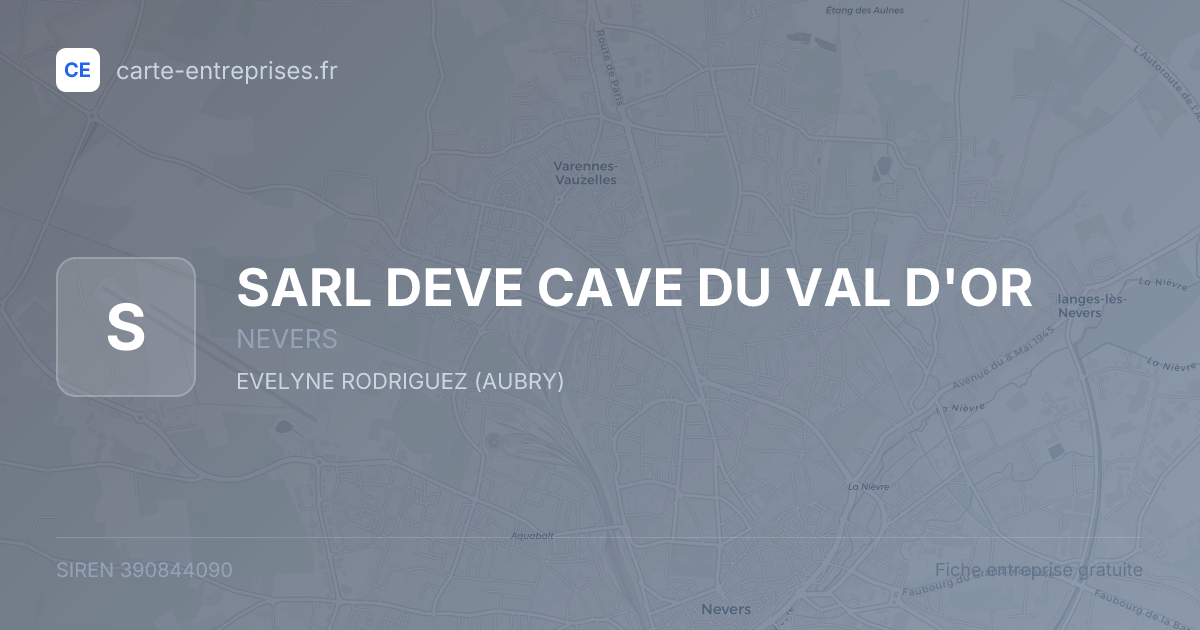 SARL DEVE CAVE DU VAL D'OR — 390844090 — fiche entreprise