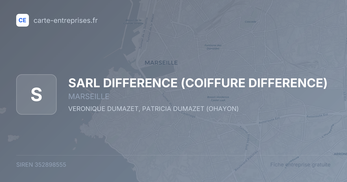 SARL DIFFERENCE (COIFFURE DIFFERENCE) — 352898555 — fiche entreprise