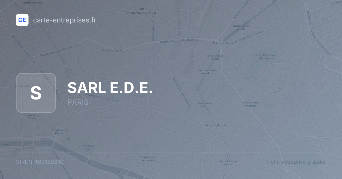 SARL E.D.E. — 493182810 — fiche entreprise