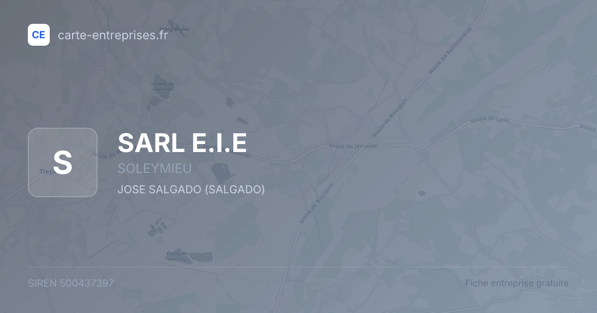 SARL E.I.E — 500437397 — fiche entreprise
