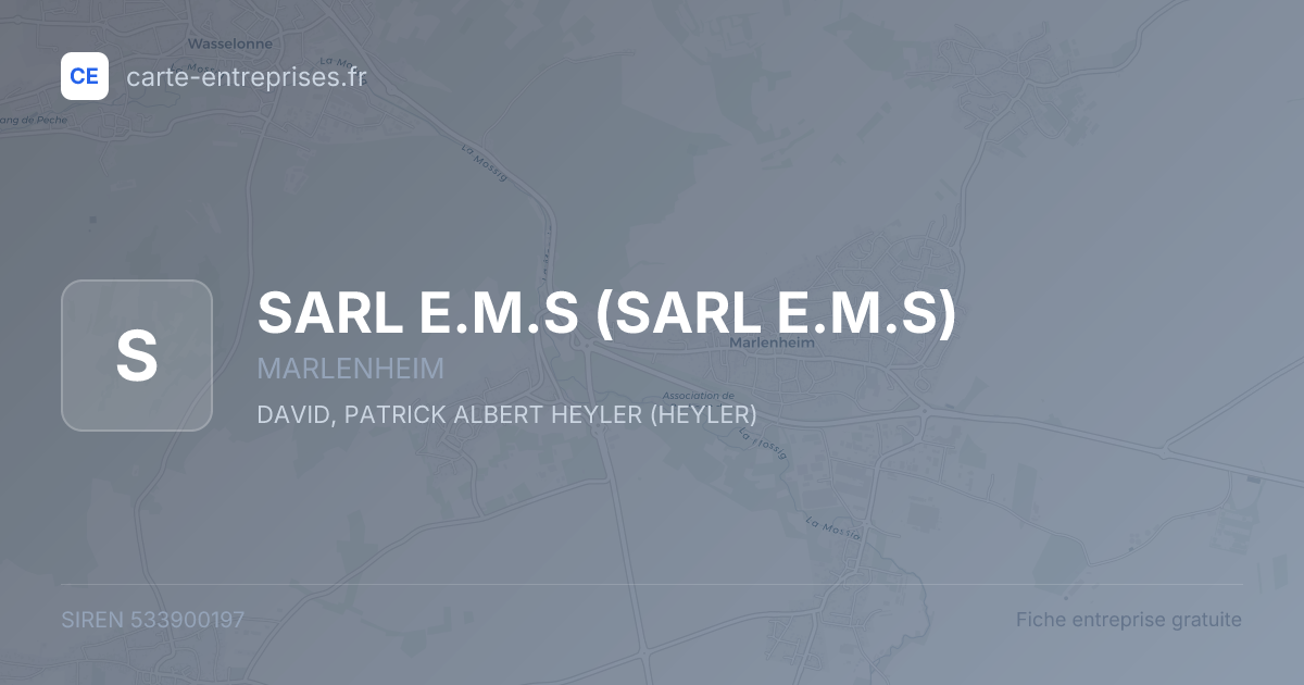 SARL E.M.S (SARL E.M.S) — 533900197 — fiche entreprise