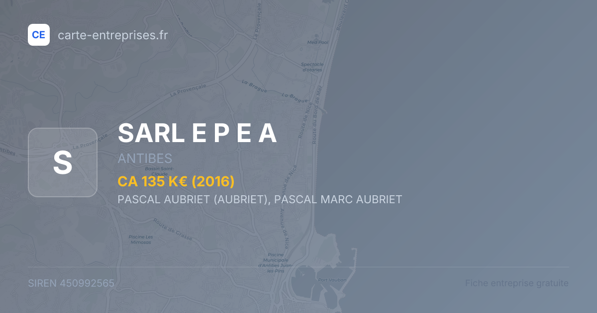 SARL E P E A — 450992565 — fiche entreprise