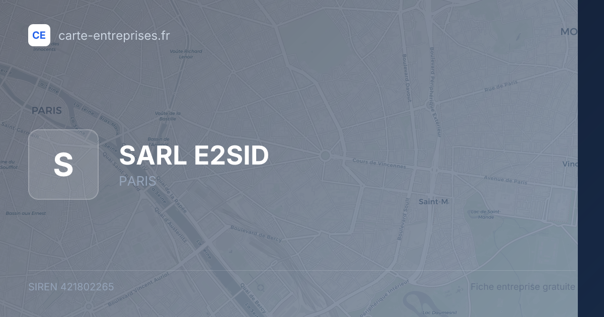 SARL E2SID — 421802265 — fiche entreprise