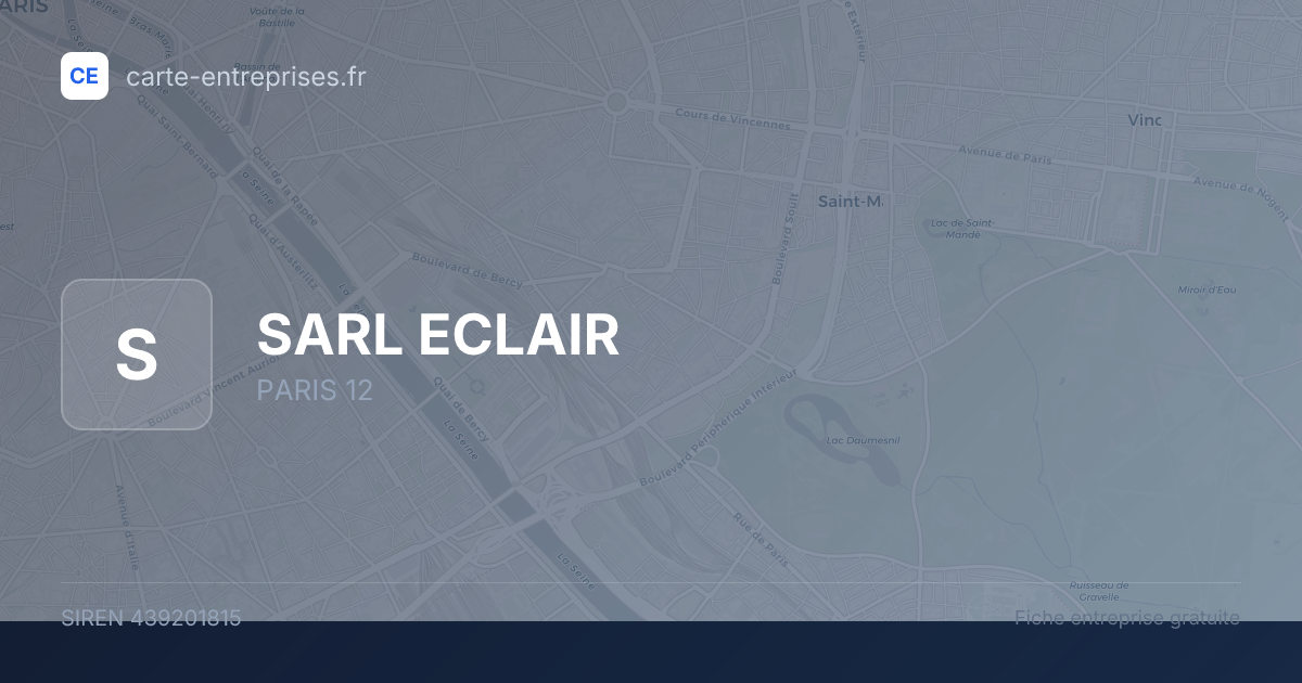 SARL ECLAIR — 439201815 — fiche entreprise