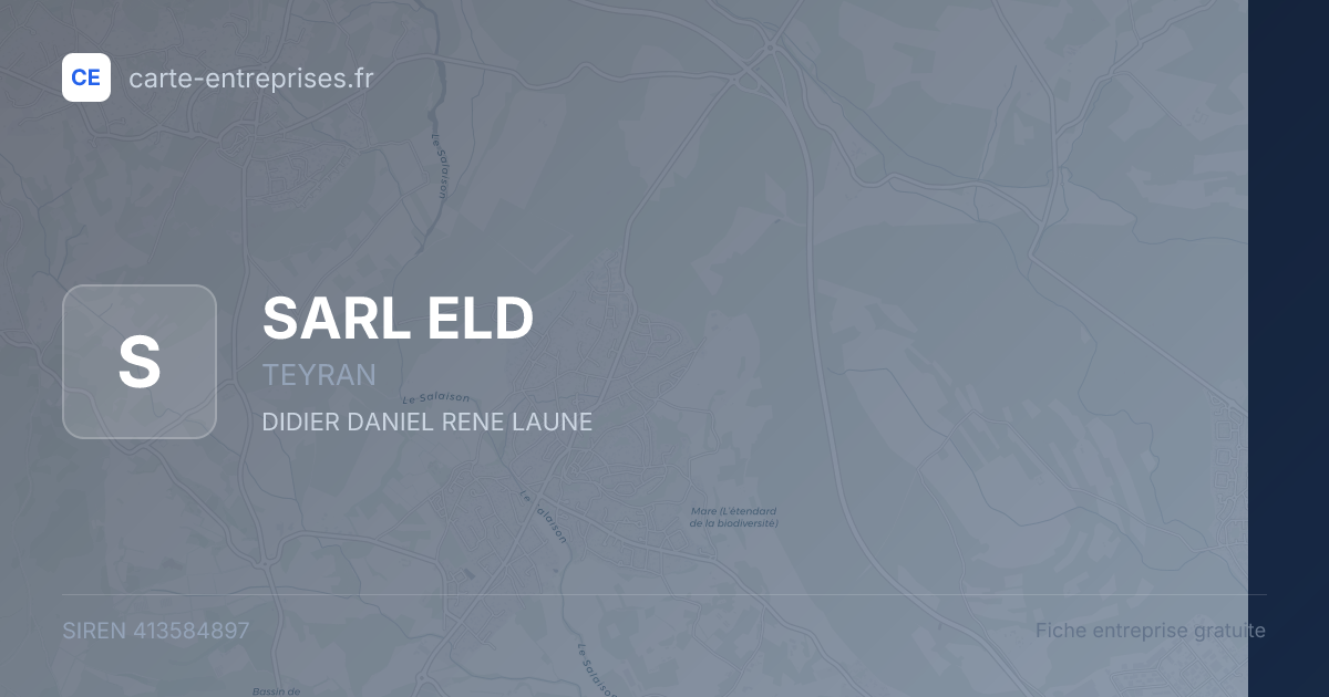 SARL ELD — 413584897 — fiche entreprise
