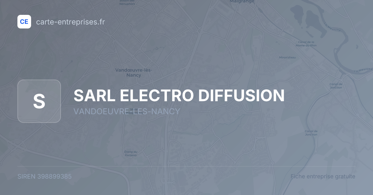 SARL ELECTRO DIFFUSION — 398899385 — fiche entreprise