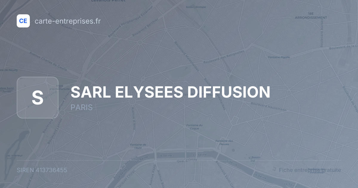 SARL ELYSEES DIFFUSION — 413736455 — fiche entreprise