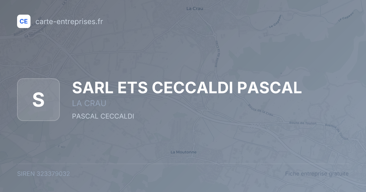 SARL ETS CECCALDI PASCAL — 323379032 — fiche entreprise