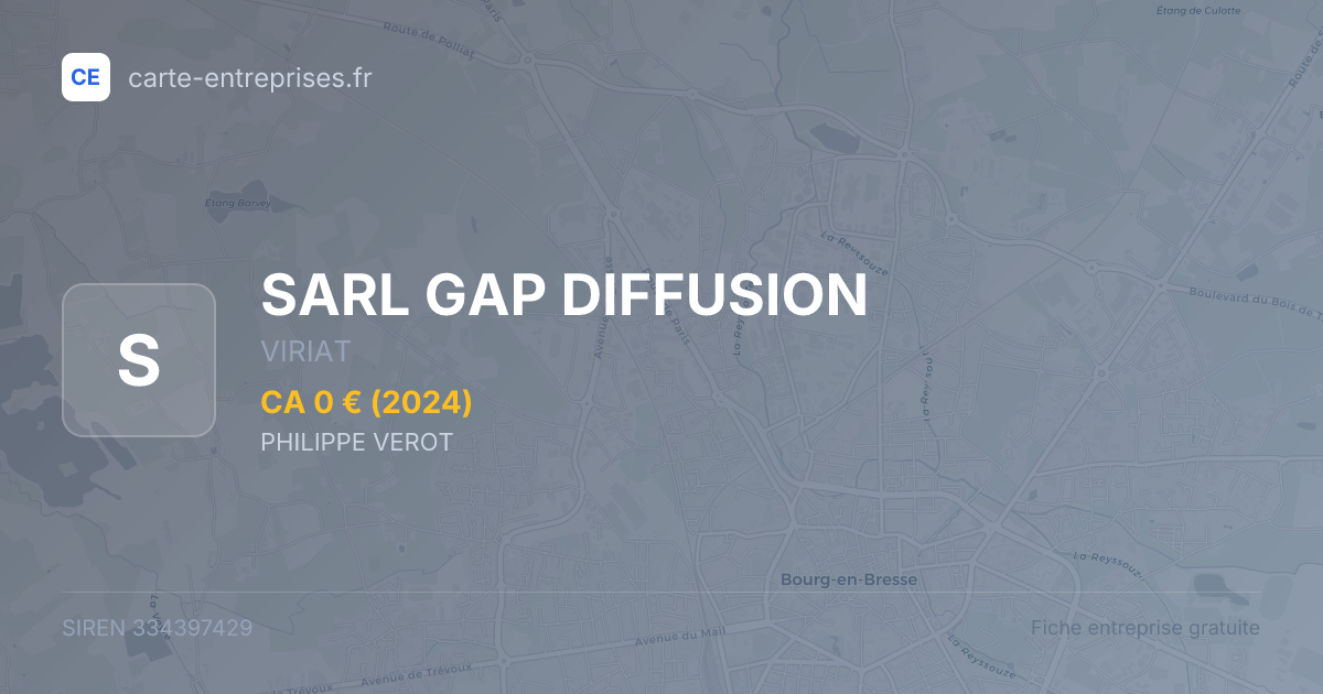 SARL GAP DIFFUSION — 334397429 — fiche entreprise