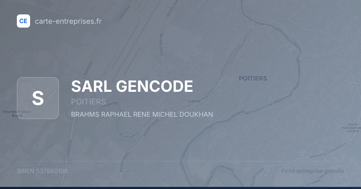 SARL GENCODE — 537860108 — fiche entreprise