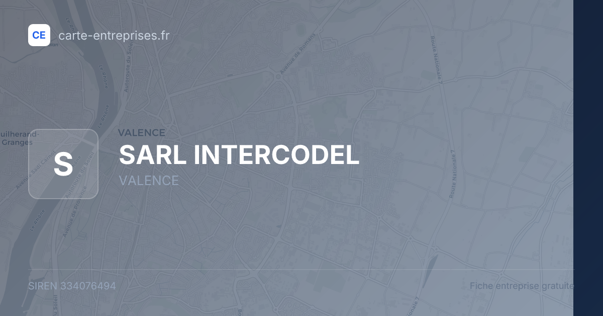 SARL INTERCODEL — 334076494 — fiche entreprise