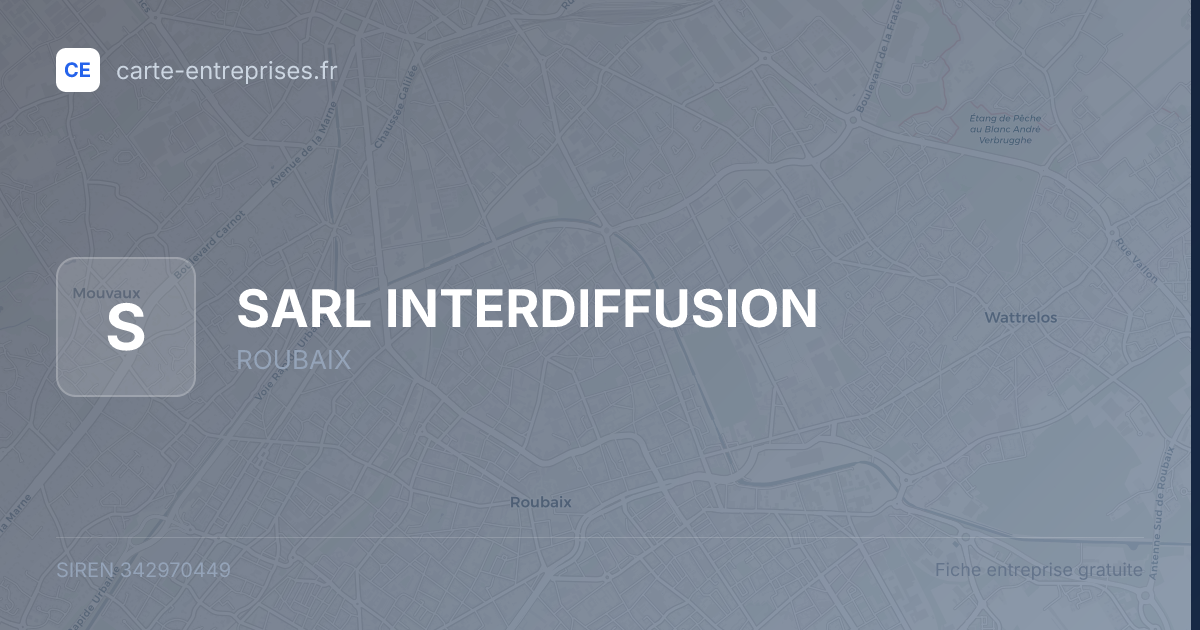 SARL INTERDIFFUSION — 342970449 — fiche entreprise