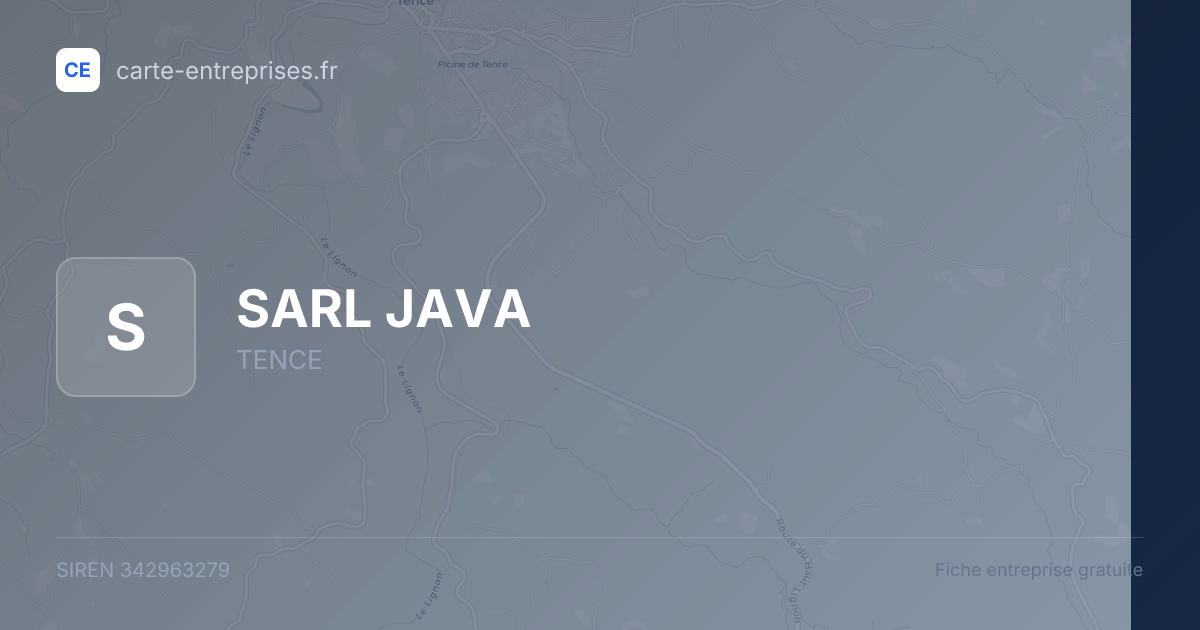 SARL JAVA — 342963279 — fiche entreprise