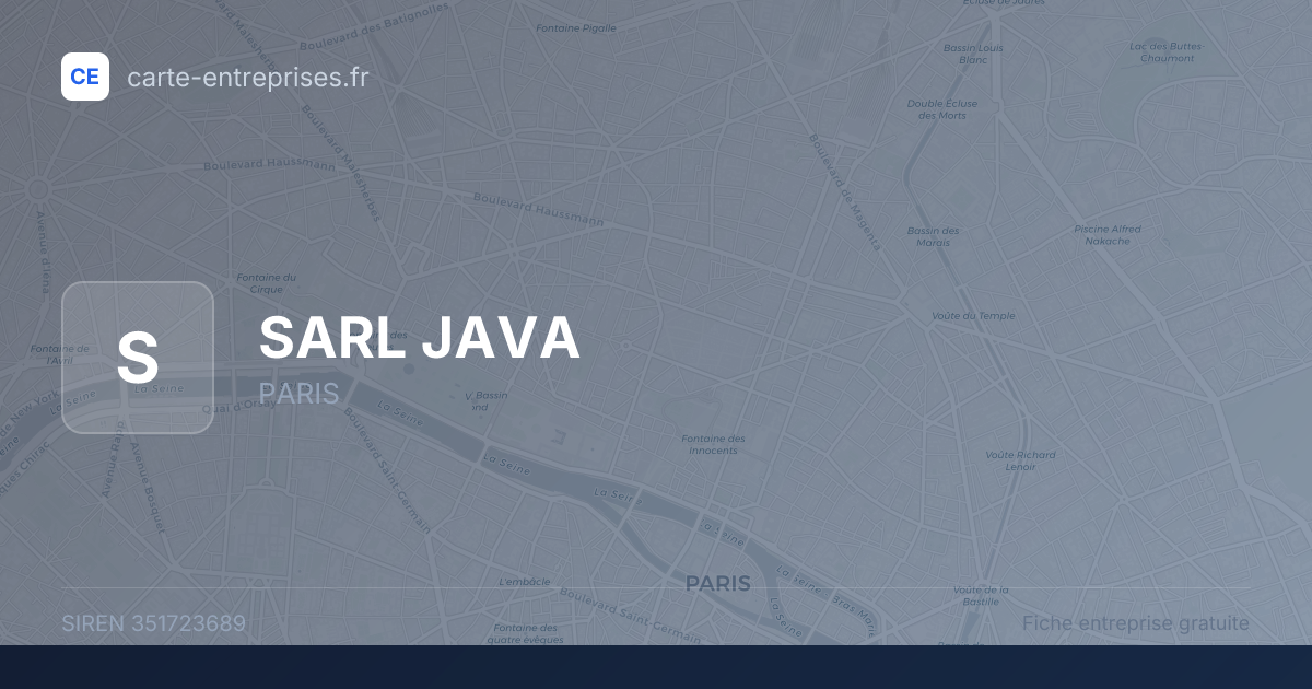 SARL JAVA — 351723689 — fiche entreprise
