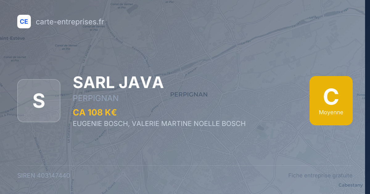 SARL JAVA — 403147440 — fiche entreprise