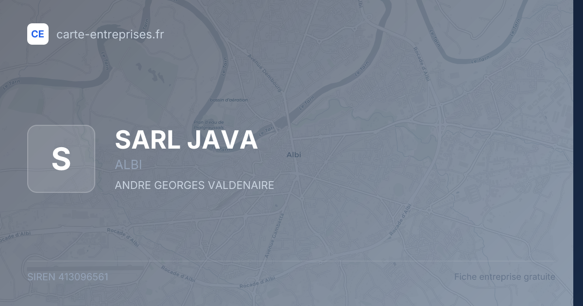 SARL JAVA — 413096561 — fiche entreprise