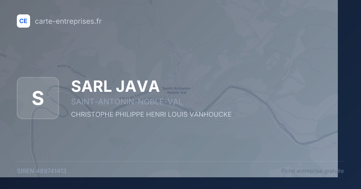 SARL JAVA — 489741413 — fiche entreprise