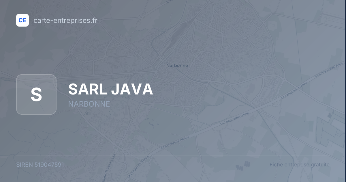 SARL JAVA — 519047591 — fiche entreprise