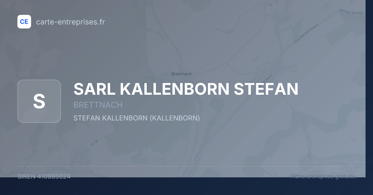 SARL KALLENBORN STEFAN — 410885024 — fiche entreprise