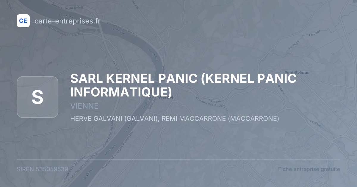 SARL KERNEL PANIC (KERNEL PANIC INFORMATIQUE) — 535059539 — fiche entreprise