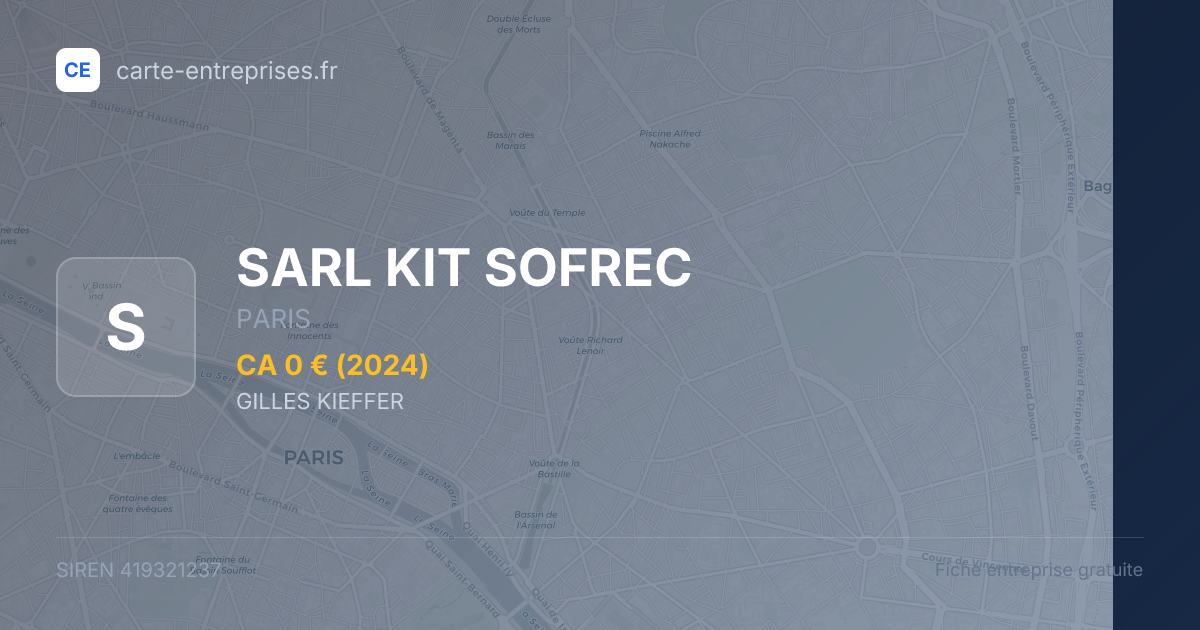 SARL KIT SOFREC — 419321237 — fiche entreprise