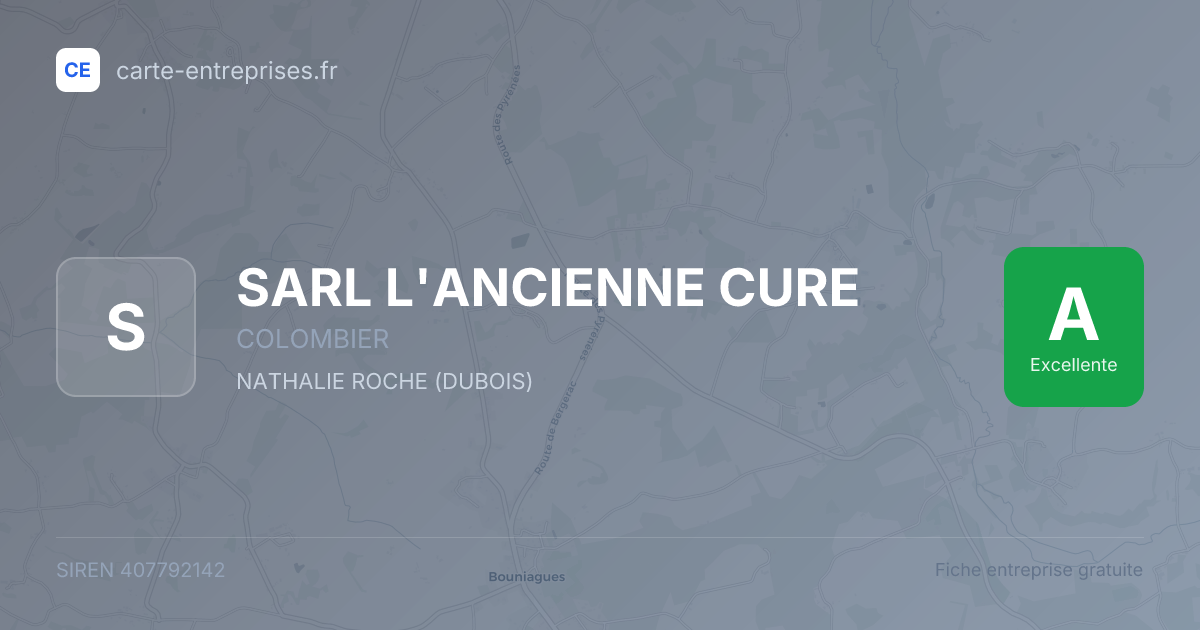 SARL L'ANCIENNE CURE — 407792142 — fiche entreprise