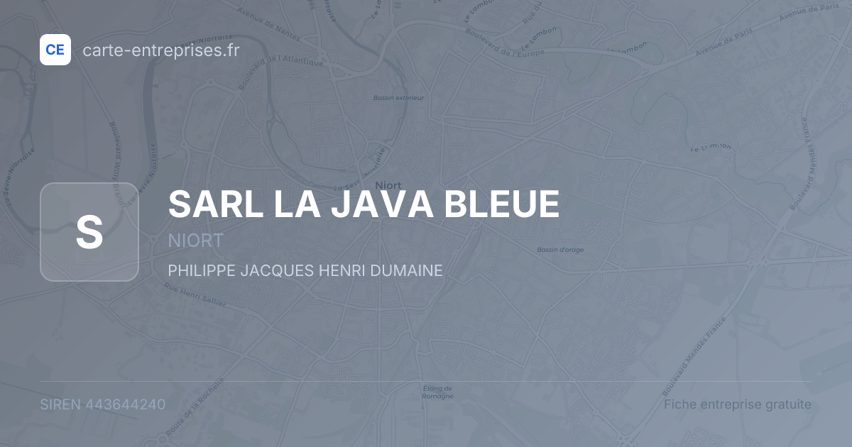SARL LA JAVA BLEUE — 443644240 — fiche entreprise