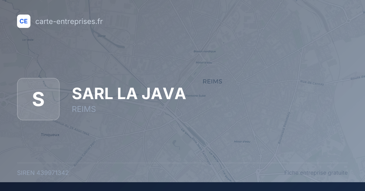 SARL LA JAVA — 439971342 — fiche entreprise