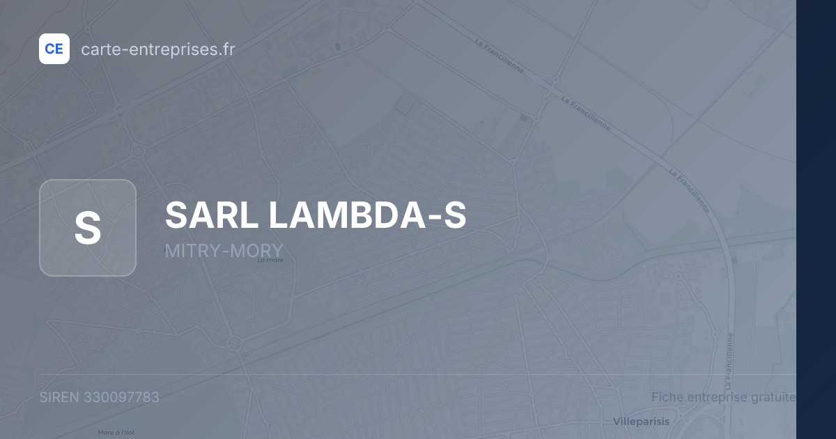 SARL LAMBDA-S — 330097783 — fiche entreprise