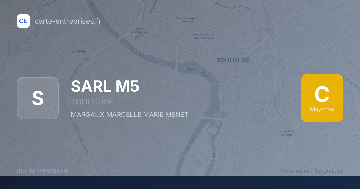 SARL M5 — 751630559 — fiche entreprise