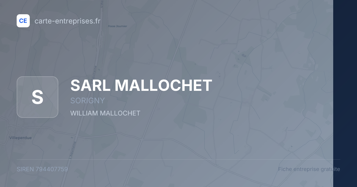 SARL MALLOCHET — 794407759 — fiche entreprise