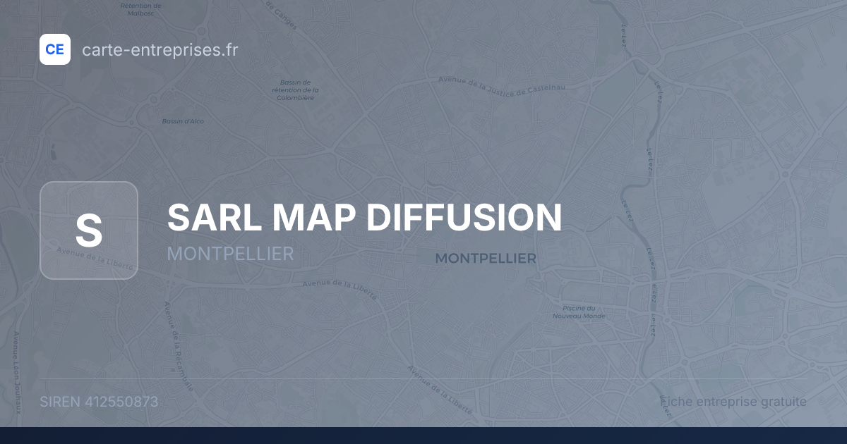 SARL MAP DIFFUSION — 412550873 — fiche entreprise