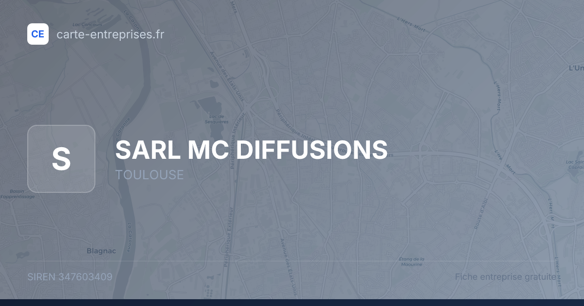 SARL MC DIFFUSIONS — 347603409 — fiche entreprise