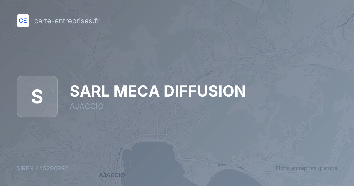 SARL MECA DIFFUSION — 445290992 — fiche entreprise