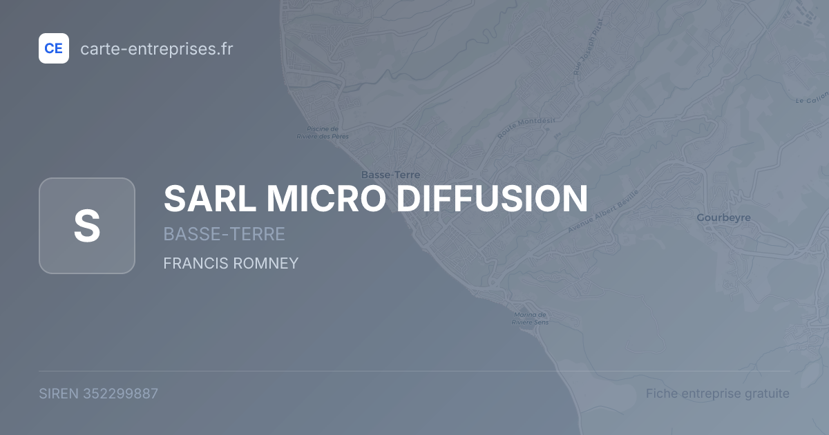SARL MICRO DIFFUSION — 352299887 — fiche entreprise