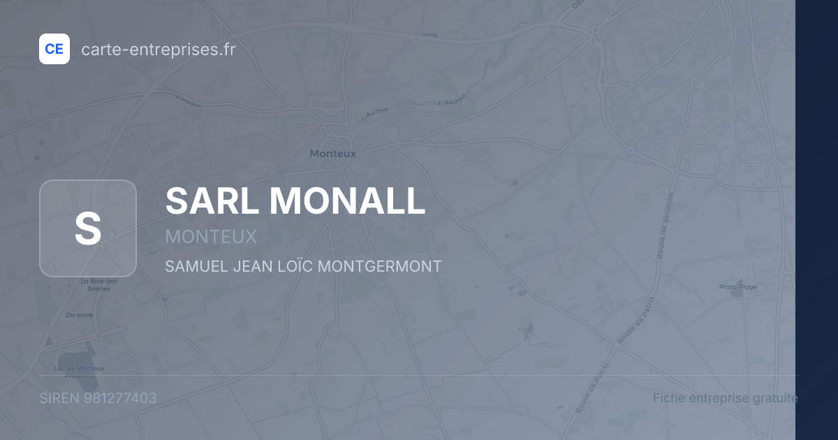 SARL MONALL — 981277403 — fiche entreprise