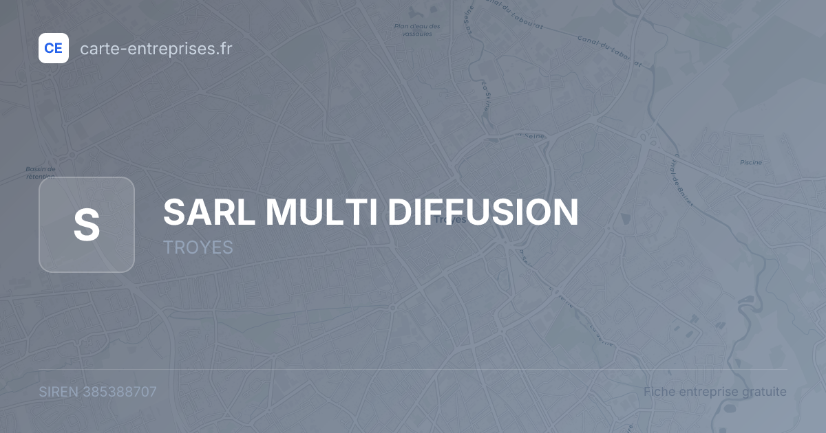 SARL MULTI DIFFUSION — 385388707 — fiche entreprise