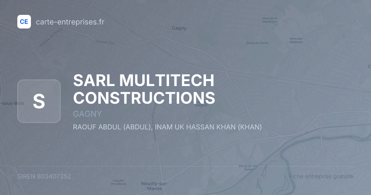 SARL MULTITECH CONSTRUCTIONS — 803407352 — fiche entreprise
