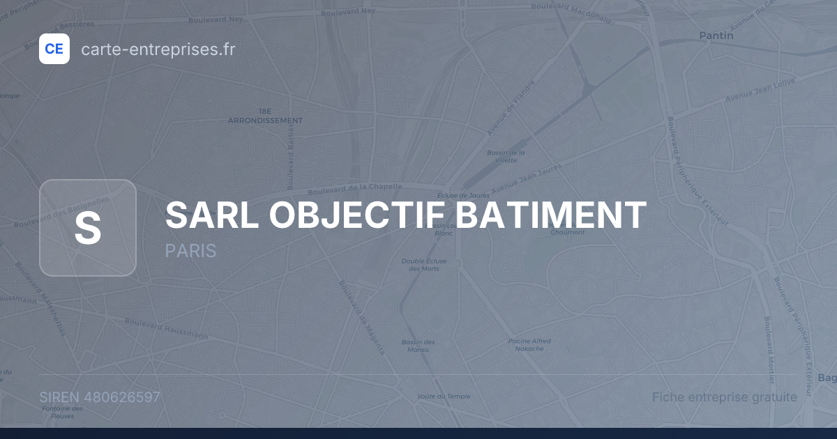SARL OBJECTIF BATIMENT — 480626597 — fiche entreprise