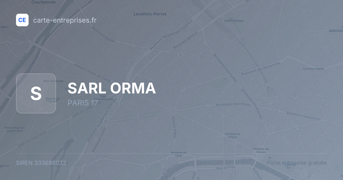 SARL ORMA — 333698033 — fiche entreprise