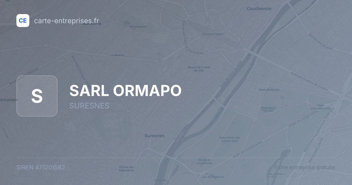 SARL ORMAPO — 471201582 — fiche entreprise