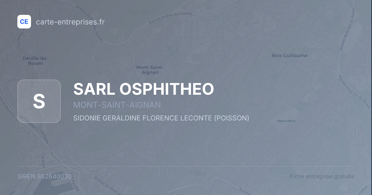 SARL OSPHITHEO — 882640030 — fiche entreprise