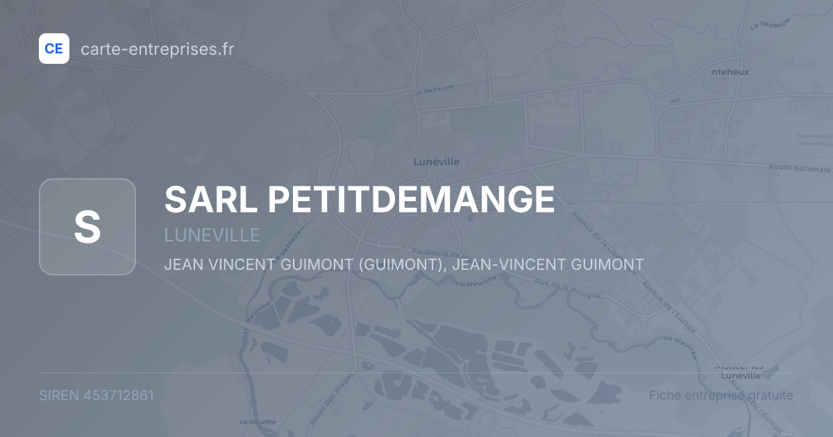 SARL PETITDEMANGE — 453712861 — fiche entreprise
